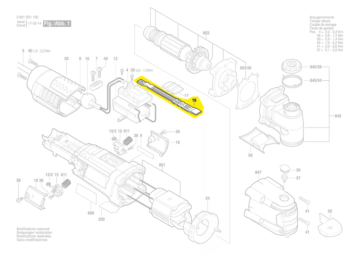 Tringle commande interrupteur réf. 2 609 100 914